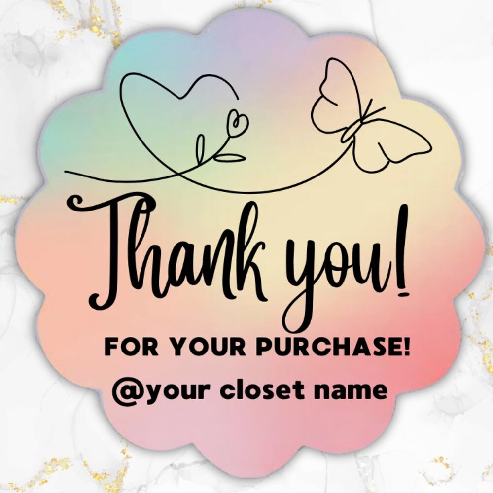 50 Thank You Thermal Stickers